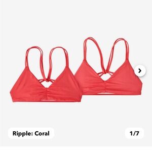 Patagonia coral women’s bikini top sea glass bay size S